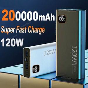 휴대용 보조베터리 충전 120W 배터리 고용량 초고속 충전기 200000MAH