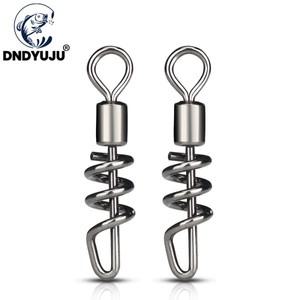 DNDYUJU 낚시 후크 커넥터 스프링 나사 핀 베어링 롤링 회전 스냅 태클 50 개 2 #-10 #