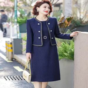 부모님상견례옷차림 봄 50대 상견례 긴팔 아줌마 중년 상세페이지 원피스