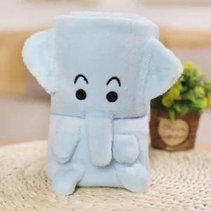 휴대용 극세사 동물담요 푸른코끼리/담요/어깨/낮잠이불/블랑켓/병원/사무실/수험생/아동/어린이/오피스/차