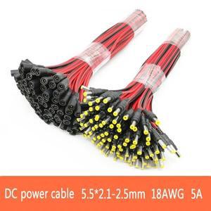 18 AWG 남성 여성 전원 DC 커넥터 2pin 5A 5-24V 어댑터 30cm 와이어 케이블 5.5x2.1mm TV 카메라 LED 스트