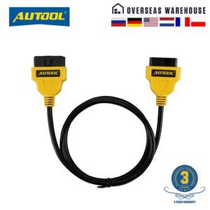 AUTOOL 자동차 OBD 연결 연장 어댑터 와이어, 16 핀 케이블, ELM327 II 커넥터 코드, 1.5m