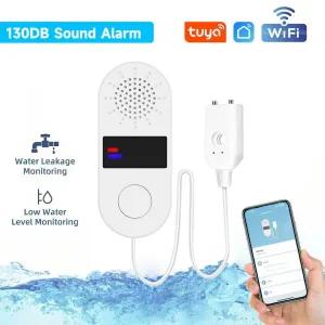 누수탐지기 소리 빛 경보 Tuya Wifi 누수 기 130DB 스마트 홈 물 센서 라이프 App 제어