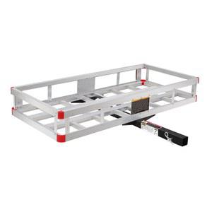 MaxxHaul 70108 124 x 57 cm 히치 장착 알루미늄 화물 캐리어 RV, 트럭, SUV, 밴, 자동차용 하이 사이드 레일 포함, 5 리시버 포함 - 적재 용량 227 kg