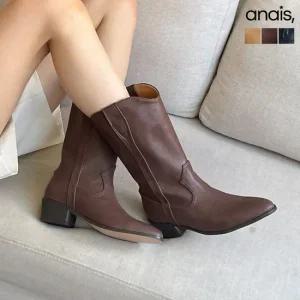 [아나이스] 슬림핏 웨스턴 미들부츠 4cm_25F081 [무료배송]
