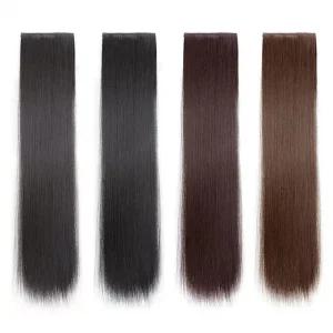 가발 붙임머리 인모 피스 긴머리 앞머리 헤어 세트 롱 부분 3개 테일 60cm