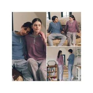 [솔브]커플선물추천 따듯한 겨울 잠옷 실내복 포그니 기모 원단 여성남성 세트 VEVEPC39.._P406785349