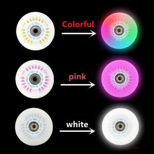 LED 플래시 휠 인라인 스케이트 스피드 록 팬시 롤러 PU 타이어 60mm 4 개