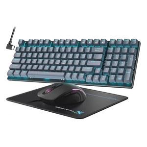 기계식 게이밍 키보드 및 마우스, LED 백라이트 98키 플로팅 키캡 마우스 패드가 있는 4DPI RGB MAC PC 게이머 액세서리용 유선 컴퓨터 풀 안티 고스트 라이트 업, 그레이