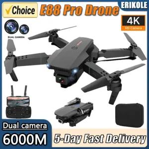 장난감 선물 드론 4K 접이식 fessinal E88 보유 1080P HD 높이 WIFI FPV RC 카메라 헬리콥터