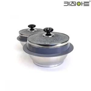 키친아트 자연석 곱돌솥 돌뚜껑 14cm 2인용 가마솥 가마솥 압력솥 승늉
