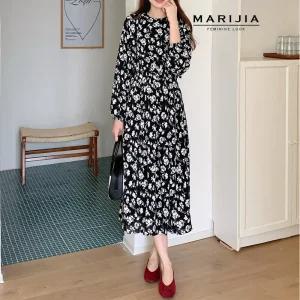 [마리지아][MARIJIA] 피터 플라워 롱 드레스_MOPB35015