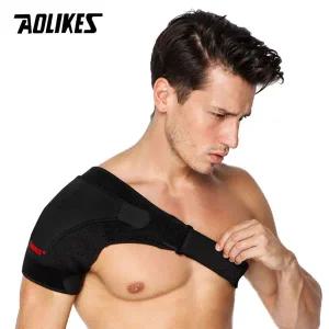 AOLIKES 조절 가능한 어깨 지지대 브레이스 패드 벨트 밴드 스트랩 랩 네오프렌 어깨 압축 슬리브 등 브레