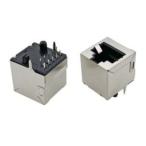 10PCS RJ50 시트 아들 10P10C 금속 쉴드 하우징 플랫 핀 수직 180 학위 코어 커넥터 백 3.81mm