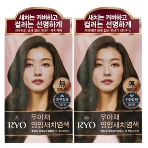 려 우아채 영양 새치크림 염색약 5N 자연갈색 2개