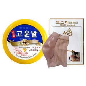 웰빙헬스 명품 고운발 110g + 보스비풋패드(2매입) 1세트/발각질제거/풋케어/발보습케어/명품고운발/풋크림