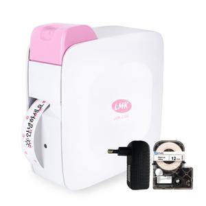 로드메일코리아 블루투스 라벨프린터 라벨기 LMK-2000PK 핑크+라벨지 라벨테이프