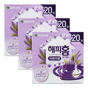 해피홈 모기향 20입(라벤더향) x3개 모기기피제 모기약