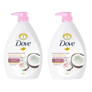 도브 스위트 코코넛 밀크 바디워시 1000ml 2개 /비누 샴푸