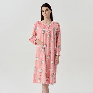 [헬로키티] 산리오정품 극세사 여성 긴팔드레스 잠옷 HK-4263