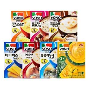 [농심(주)]보노 스프 3P x 6개/콘스프/버섯/체다치즈/크림/어니언/클램차우더/단호박 선택
