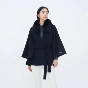 [베스띠벨리]울혼방핸드메이드폭스케이프코트 24FW47647_YS