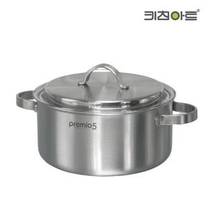 키친아트 프리미오 통5중 스텐냄비 양수24cm