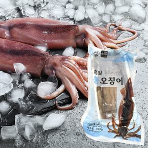 자연산 급냉 손질 통오징어 내장제거 300g (2미) x 3팩