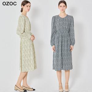 [오조크(OZOC)] 잔꽃 포켓 허리리본 원피스 (택가격: 99000원)