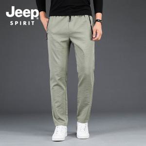 JEEP SPIRIT 남자 와이드 팬츠 여름 슬랙스 남성 냉장고 바지