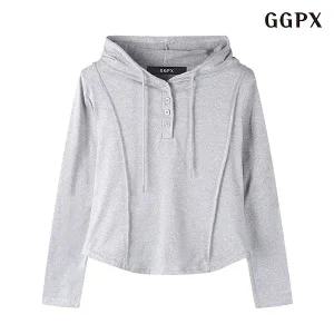 [롯데백화점]지지피엑스 데일리 무지 후드 버튼업 슬림 긴팔 티셔츠 (GOALW016D)