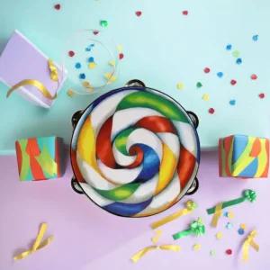 캐스B 롤리팝 탬버린 (대) 맑은소리 베이비 템버린 흔들북 두드리기 음악놀이 감각발달