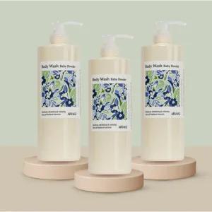 [2+ 1]아리아즈 퍼퓸 바디워시 베이비파우더향 대용량 1000ml 3개
