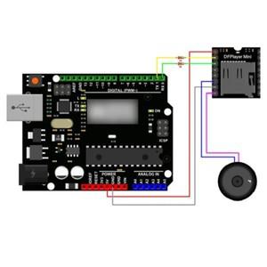 mpu 6000 DFPlayer 미니 MP3 플레이어 모듈 TF 카드 U 디스크 오디오 음성 보드 IO/직렬 포트/AD 아두이노