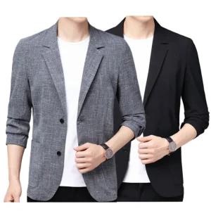 시원한 마 남자 여름 콤비 자켓 남성 세미 캐주얼 마이 신사 양복 재킷