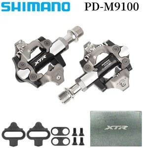 자전거 페달 실내 로드 시마노 XTR PD M9100 MTB 산악 SH51 클리트가있는 기존 자동 잠금 부품