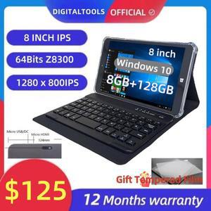 8GB RAM 128GB ROM 8인치 Windows 10 미니 태블릿 PC 64비트 x5-Z8300 쿼드 코어 HDMI 포트 1280 x 800IPS