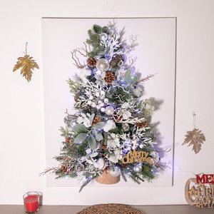 크리스마스 액자 트리 벽 장식 LED 람스이어 캔버스 80cm 벽걸이 소품 데코 선물 겨울