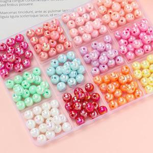 50/100pcs 6/8/10mm AB 컬러 아크릴 비즈 쥬얼리에 대 한 라운드 루즈 스페이서 DIY 수제 목걸이 팔찌 액세