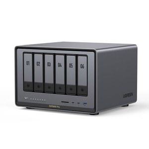 UGREEN NASync DXP6800 Pro 6-Bay 데스크톱 NAS, 인텔 i5 1235u 10코어 CPU, 8GB DDR5 RAM, 128G SSD, 2 * 10GbE, M.2 NVMe 슬롯, 8K HDMI, TBT4, 네트워크 연결 스토리지(디스크리스)