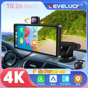 10.26인치 4K 블랙박스  CarPlay  Android Auto   360  회전  5G 와이파이  GPS 내비게이션  FM AUX  후방