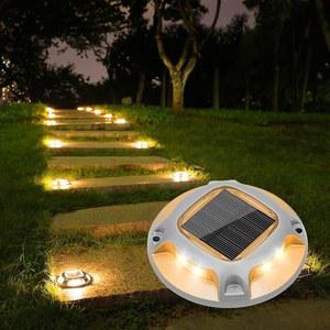 볼리순 태양광 진입로 조명 도크 마린 라이트 12팩, 2가지 색상 1개, 실외 LED 데크 조명, 발전 방수 경고 스텝 (화이트/웜 화이트)