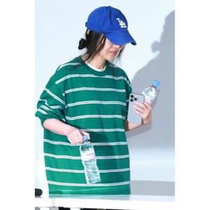 민희진 스트라이프 티셔츠 기자회견 민희진룩 초록색 단가라 블루 스타일 의류 여성 네이비