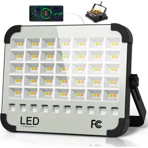 200W LED 태양광 작업등 20000루멘 자석 휴대용 조명, 20000mAh 충전식 5가지 모드 IP66 방수 야외 캠핑,