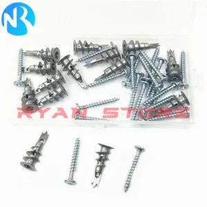 동공앙카 나비 석고 토우 40개 아연 합금 보드 벽 앵커 중공 태핑 나사 볼트 드릴링 콘센트 13x32mm 4X35MM