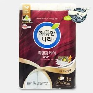 부드러운 화장지 묶음 와이드 30m 촉감케어 롤화장지