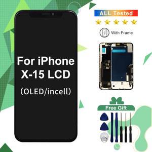 아이폰 X XR XS MAX 11 프로 맥스용 OLED 디스플레이, 13 맥스 14 플러스 12 미니 15 LCD용 터치 디지타이저 스크린