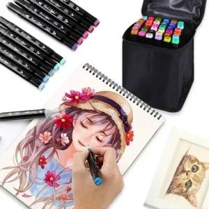 24색 마카펜 디자인 마카세트 미술 드로잉펜 마커펜 그림 그리기 애니메이션용 도구 용품