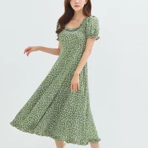 [로엠] 뒷트임 플라워 원피스 (RMOWC37RTD-T)