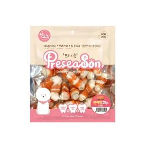 프리시즌 딩고껌 강아지간식 2.5 연어 25p/덴탈/반려견껌/칭찬/애견껌/댕댕이껌/치석/관리/애완견껌/영양